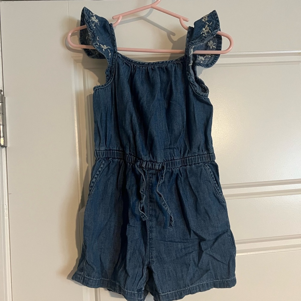 $13 ADD ON GAP Baby Girl Denim/Chambray Romper embroidered Old‎ Navy H&M Zara